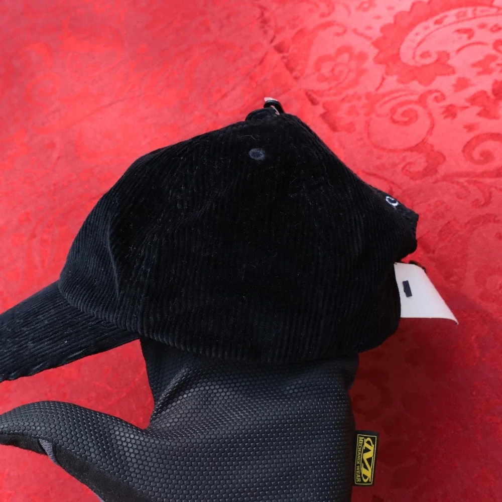 Polo Ralph Lauren Corduroy Ski Bear Hat Kids One Size Black New Embroidered Cap